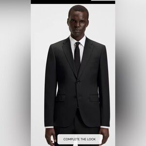 Boss Super 120 Virgin Wool Blazer Black Slim Fit Men’s Italian Fabric , size 46R